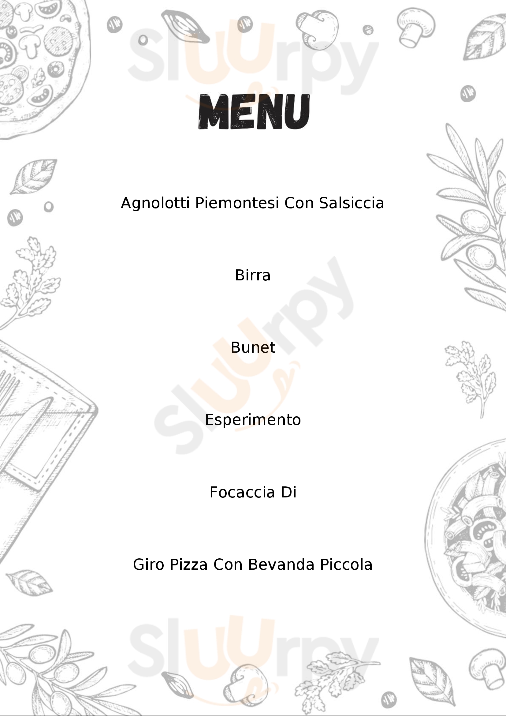 Cà  Piana Pizzeria Villar Pellice menù 1 pagina