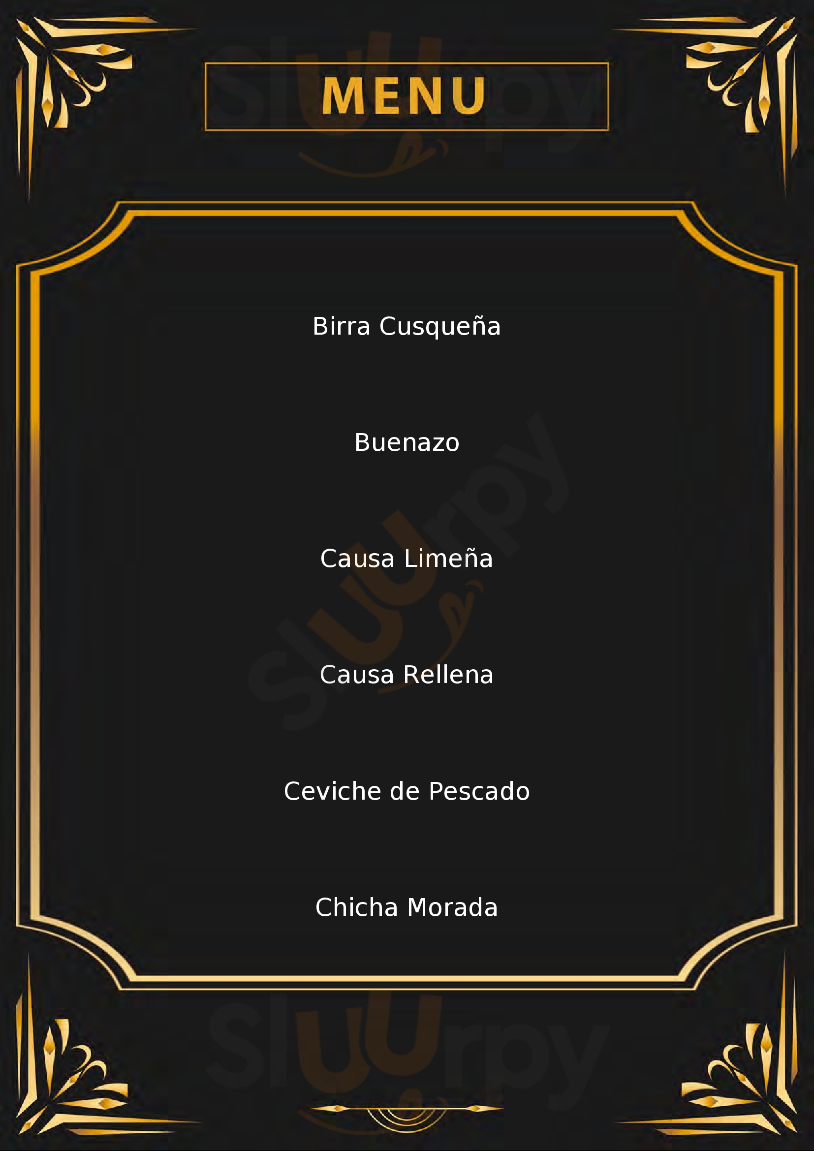 Cusco Cucina Peruviana Bologna menù 1 pagina