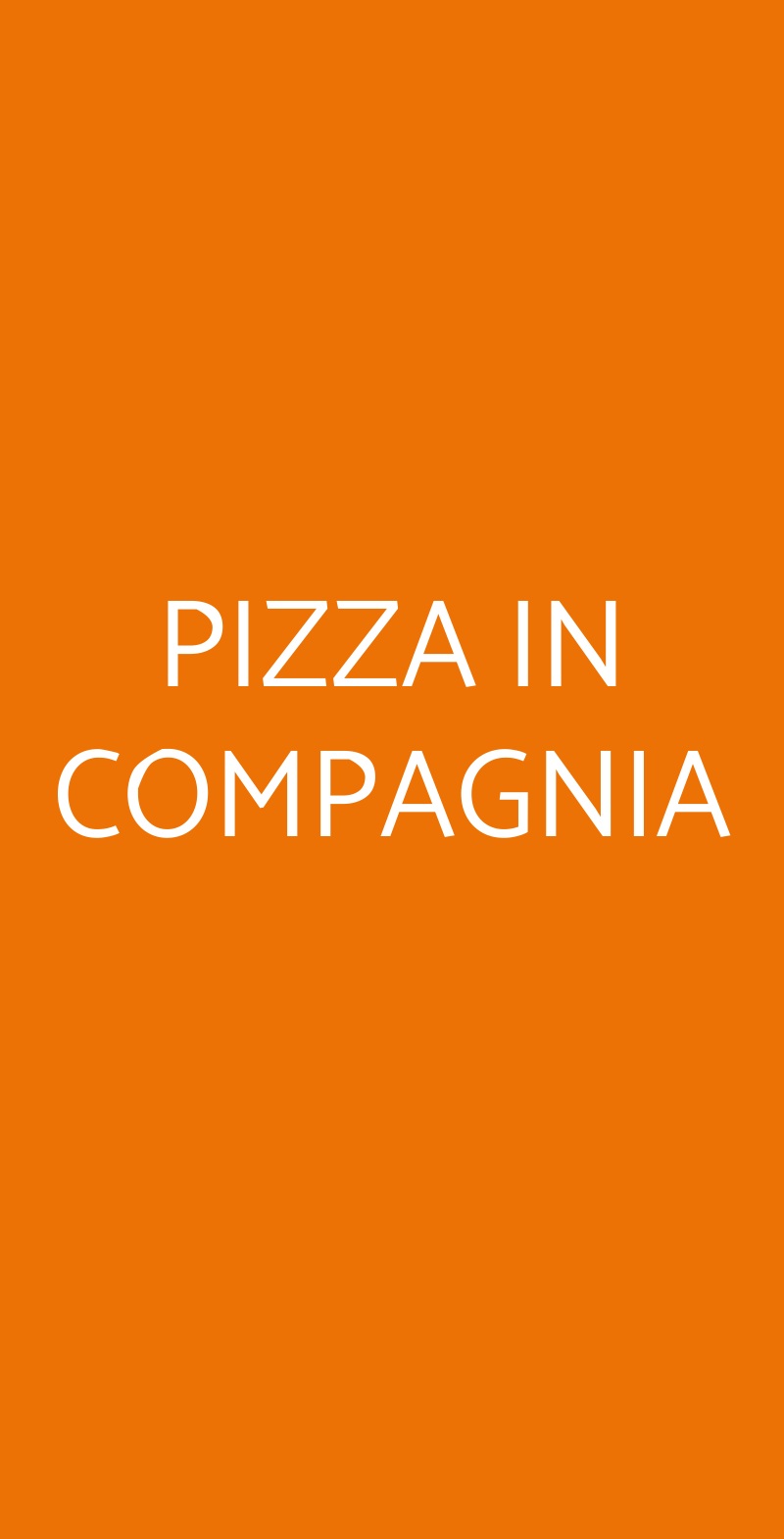 PIZZA IN COMPAGNIA Roma menù 1 pagina