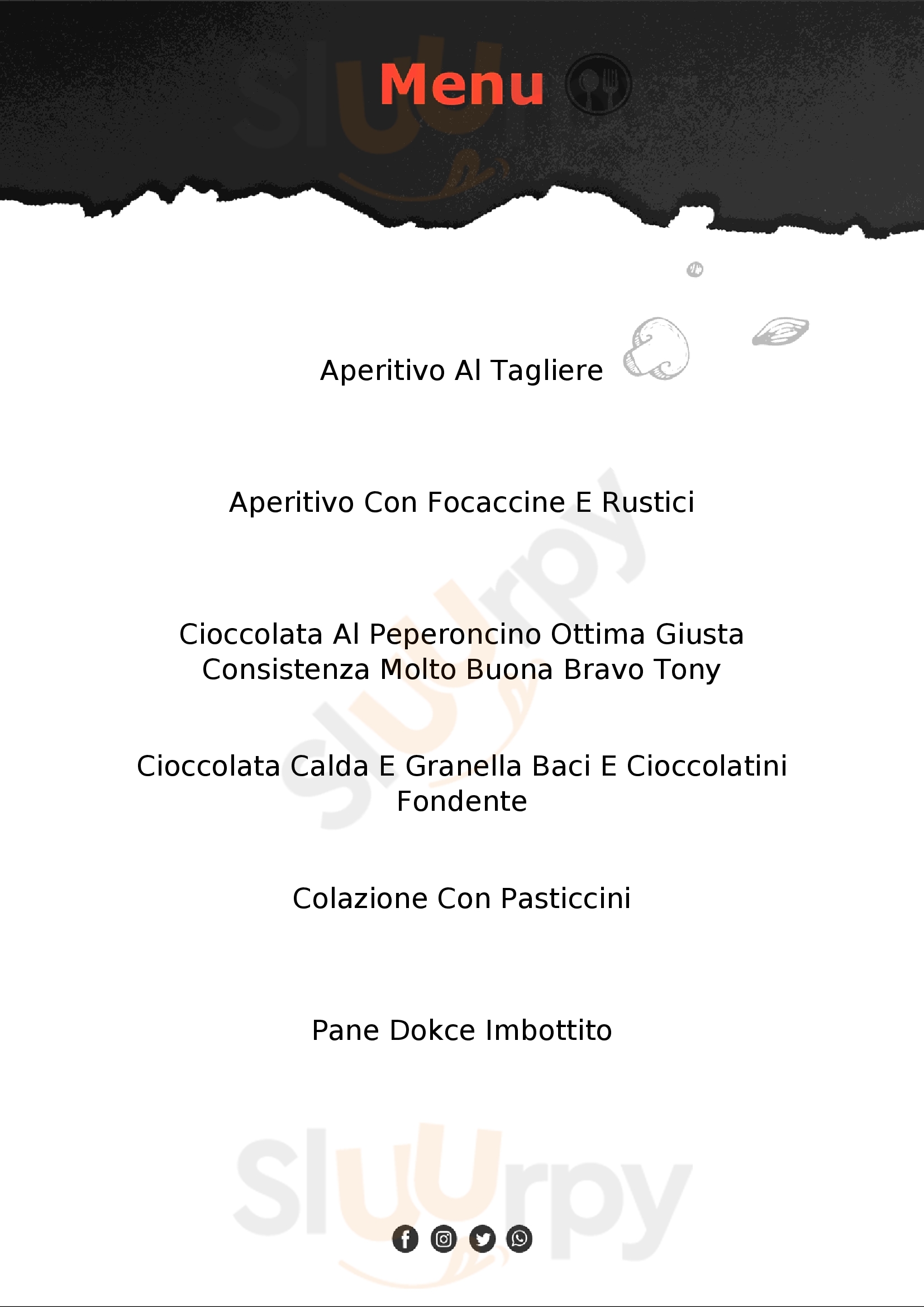 Caffetteria Pasticceria Gaia Torino menù 1 pagina