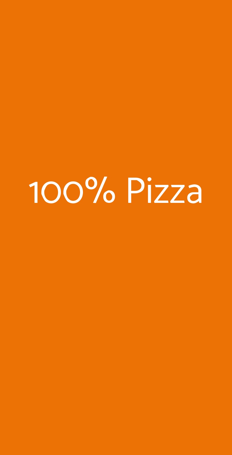 100% Pizza Firenze menù 1 pagina