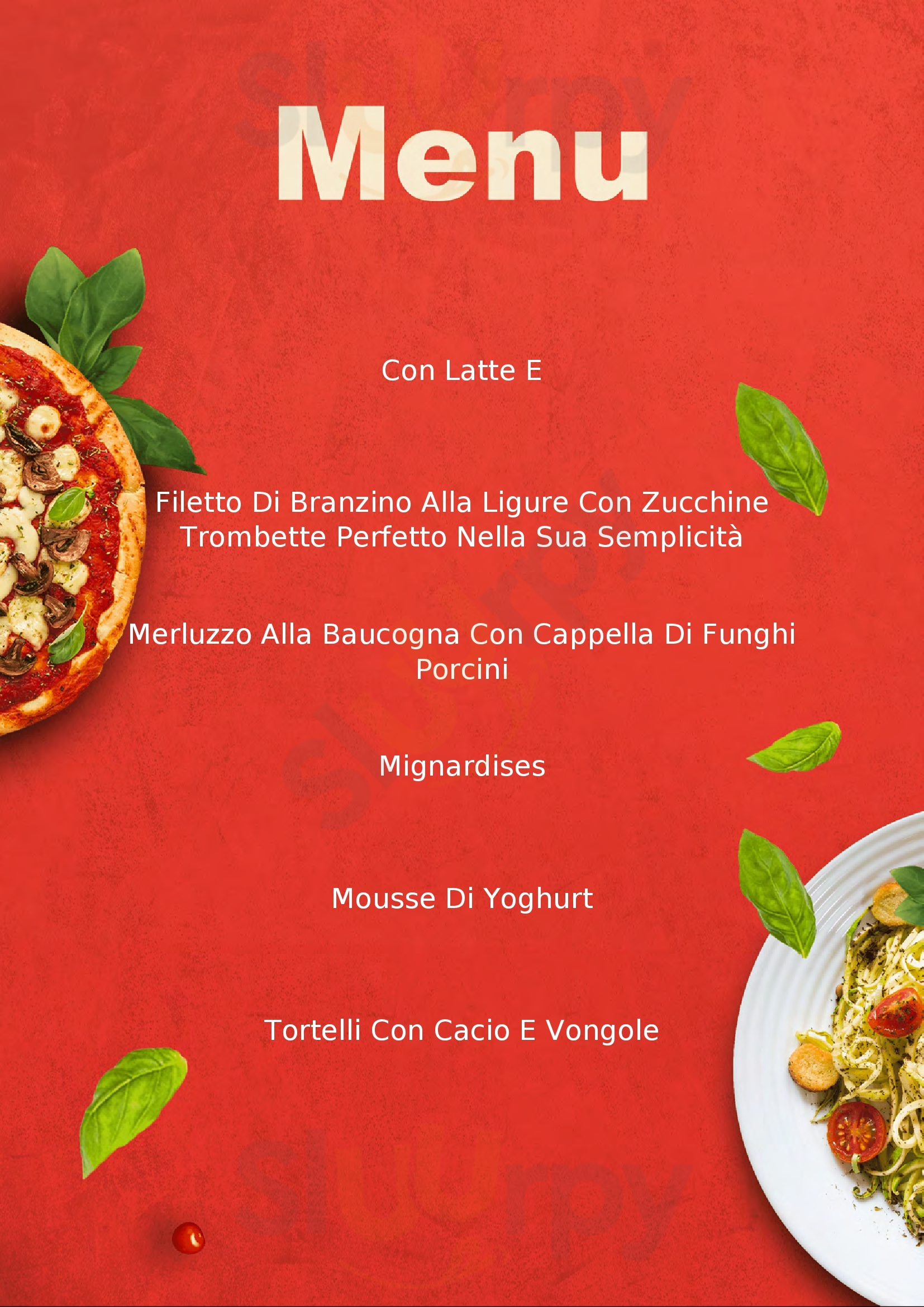 Mimosa Restaurant Sanremo menù 1 pagina