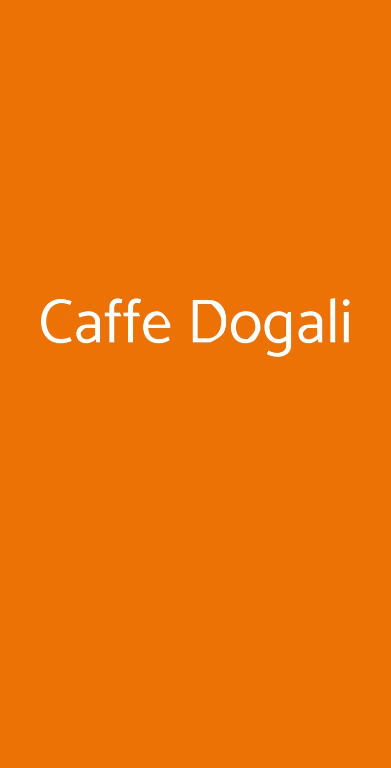 Caffe Dogali Firenze menù 1 pagina