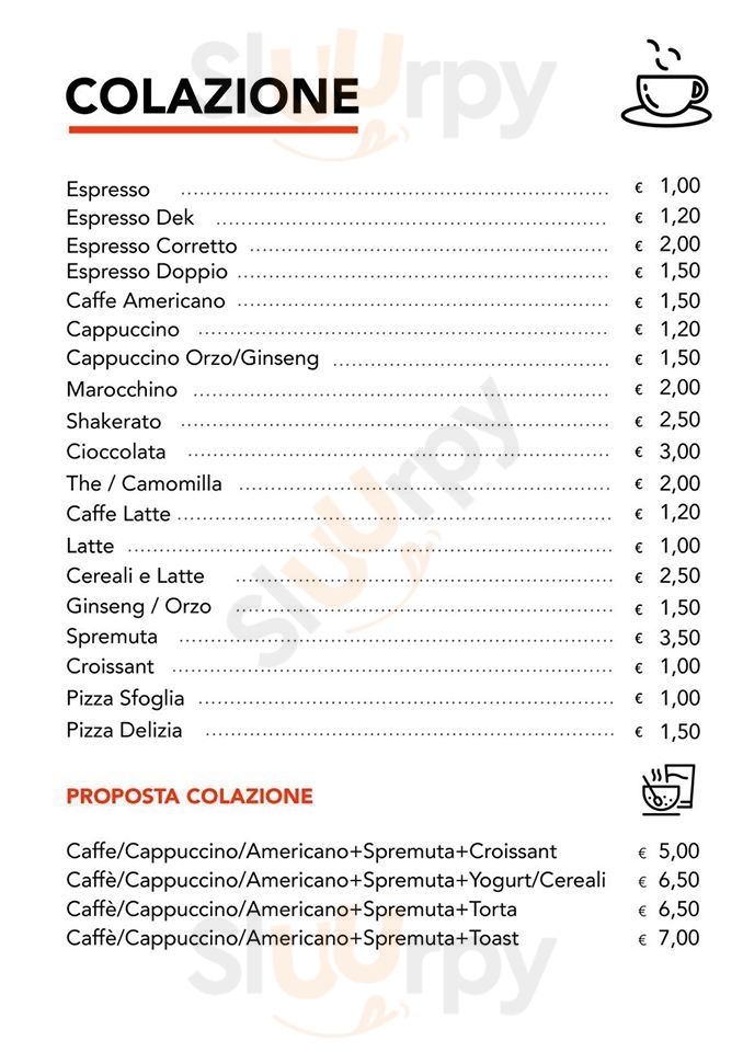 Caffe De Candia Cagliari menù 1 pagina