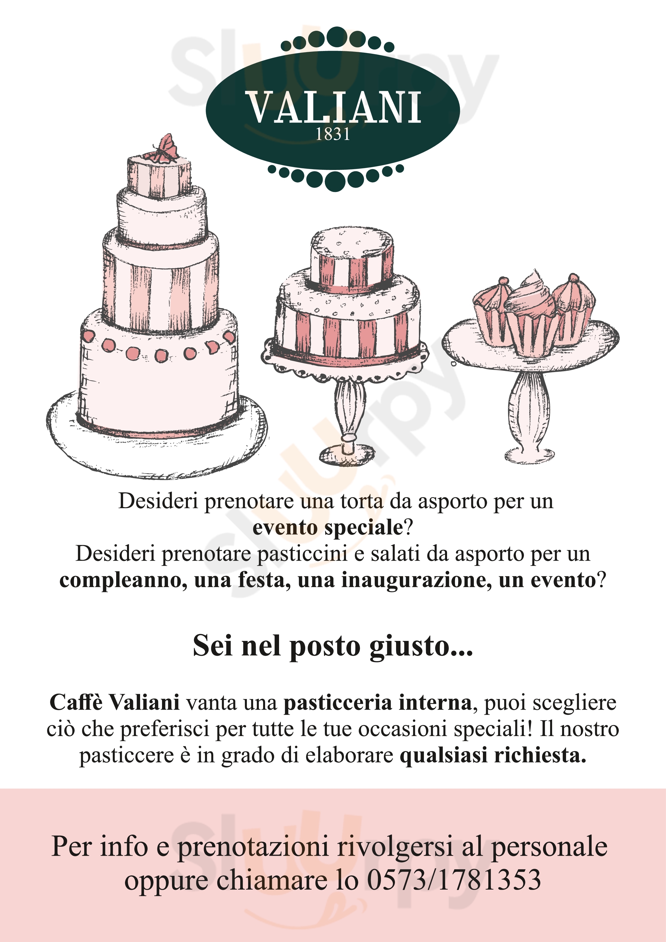 Caffè Valiani 1831 Pistoia menù 1 pagina