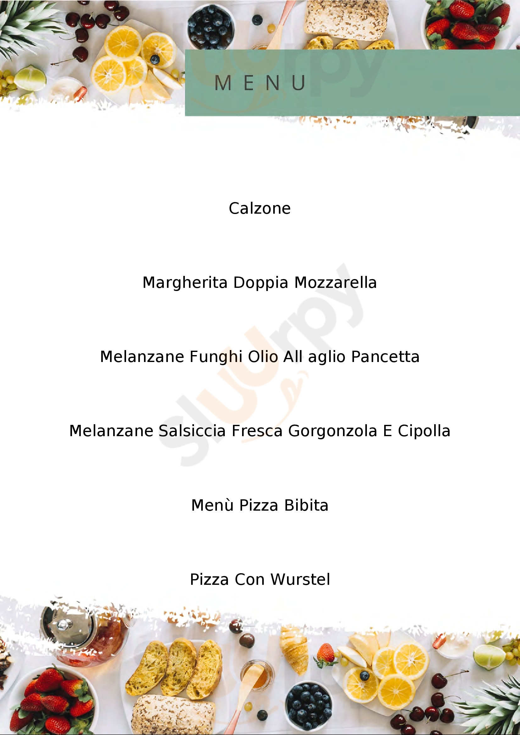 Punto Pizza 2 Olbia menù 1 pagina
