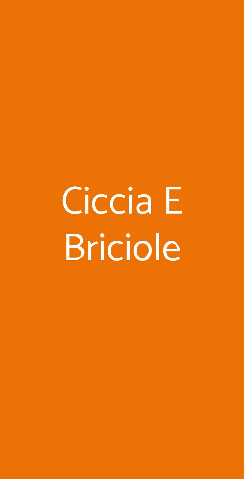 Ciccia E Briciole Firenze menù 1 pagina