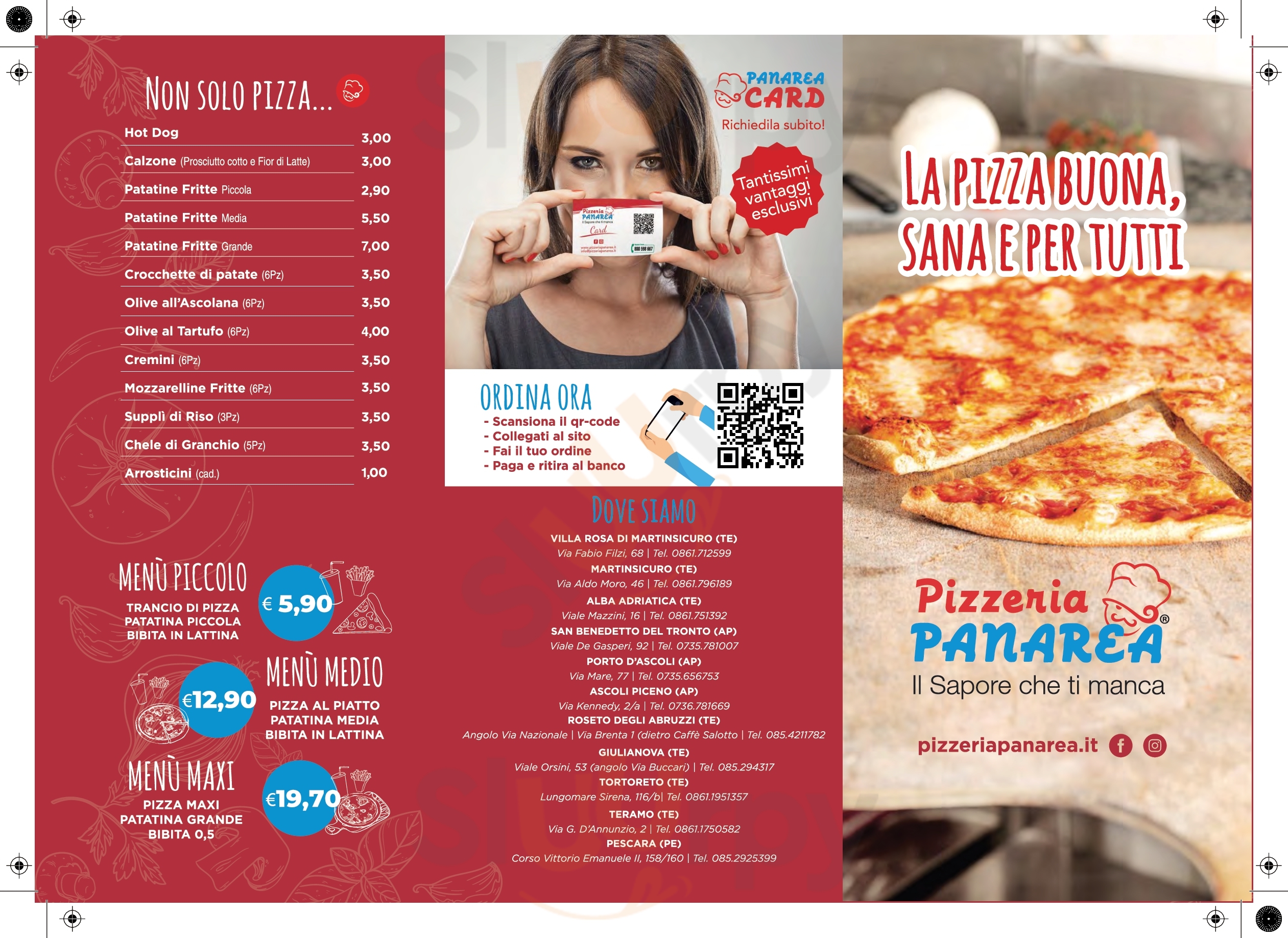 Pizzeria Panarea Ascoli Piceno menù 1 pagina