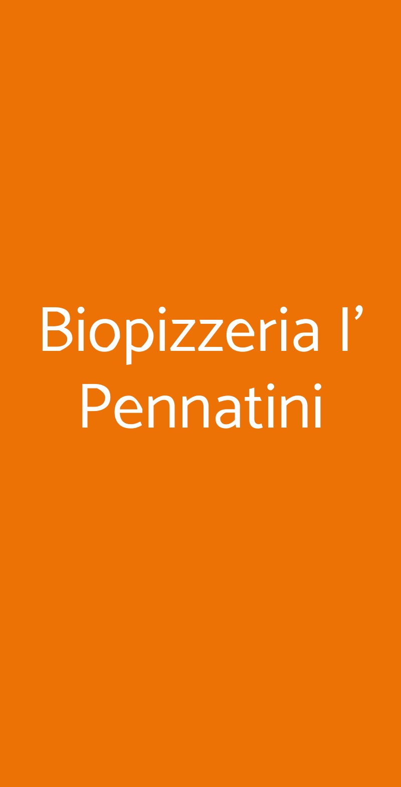 Biopizzeria I' Pennatini Firenze menù 1 pagina
