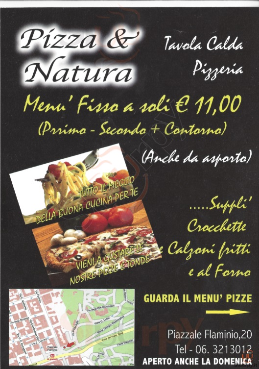 PIZZA & NATURA Roma menù 1 pagina