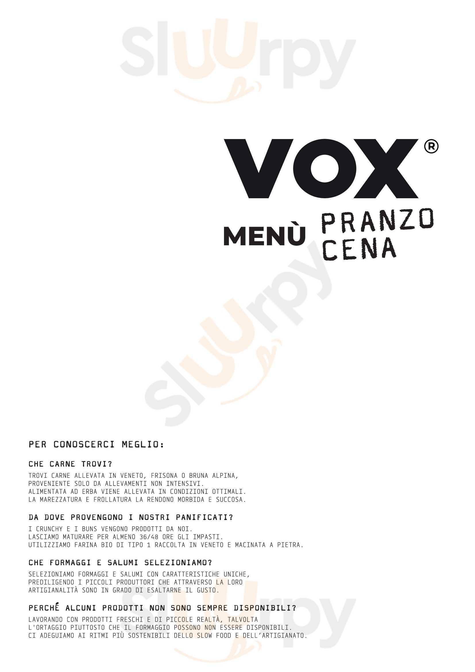 Vox Birreria Con Cucina Bassano Del Grappa menù 1 pagina