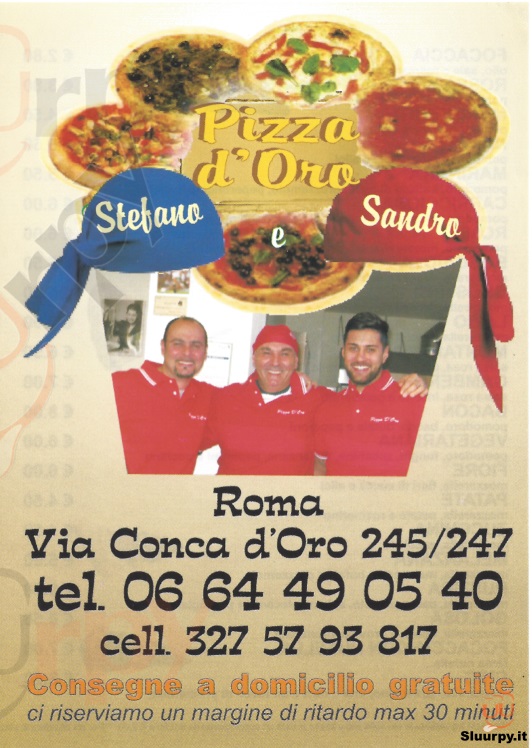 PIZZA D'ORO Roma menù 1 pagina