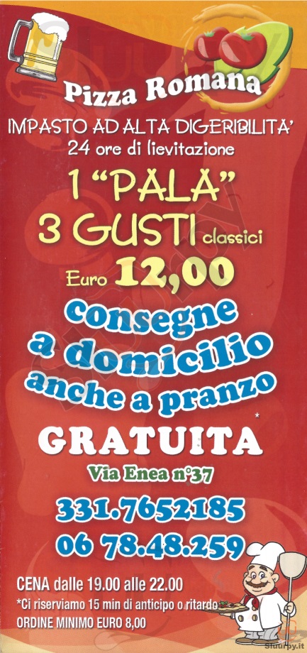 Pizza Romana Roma menù 1 pagina