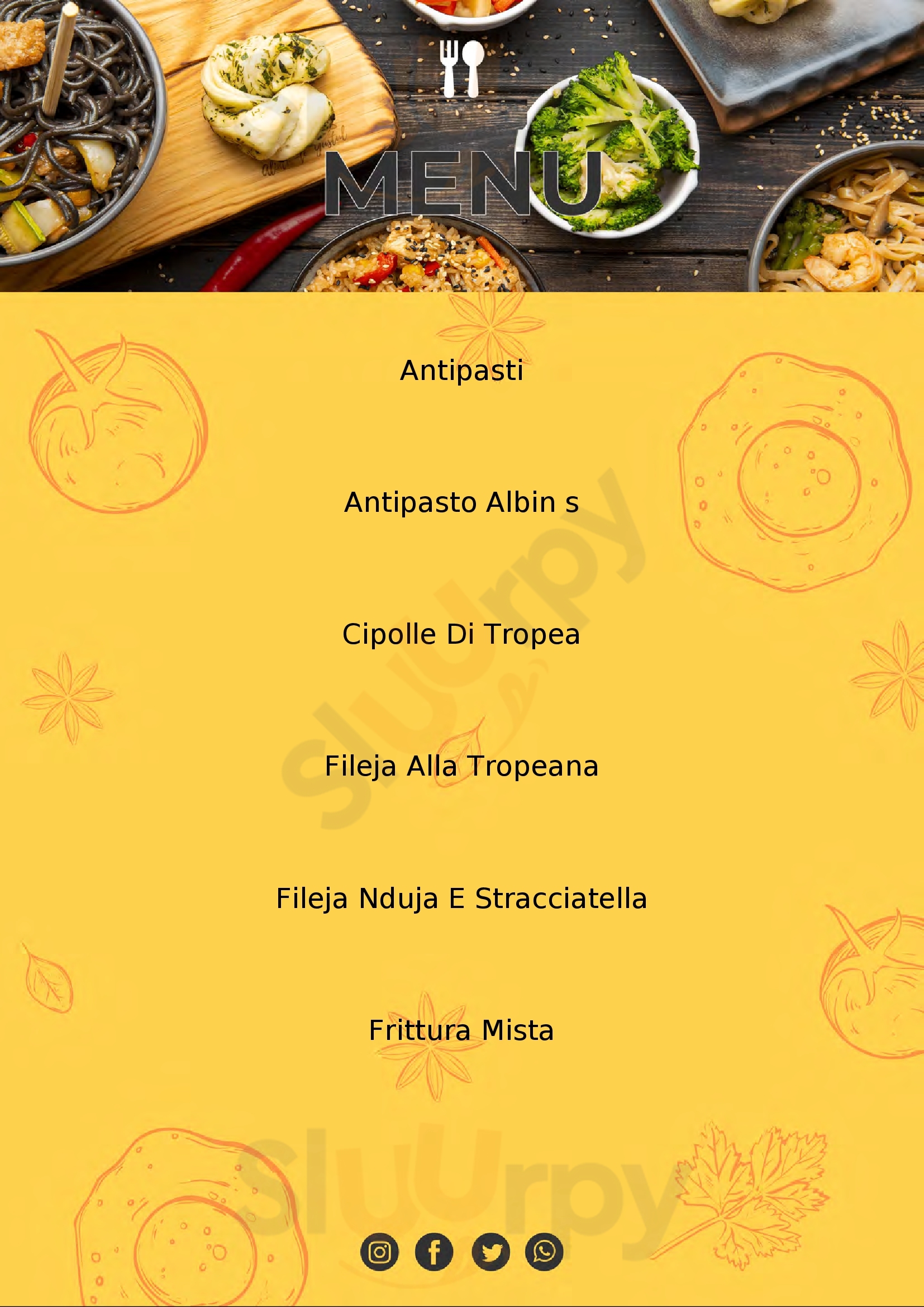 Albin's Restaurant Tropea menù 1 pagina