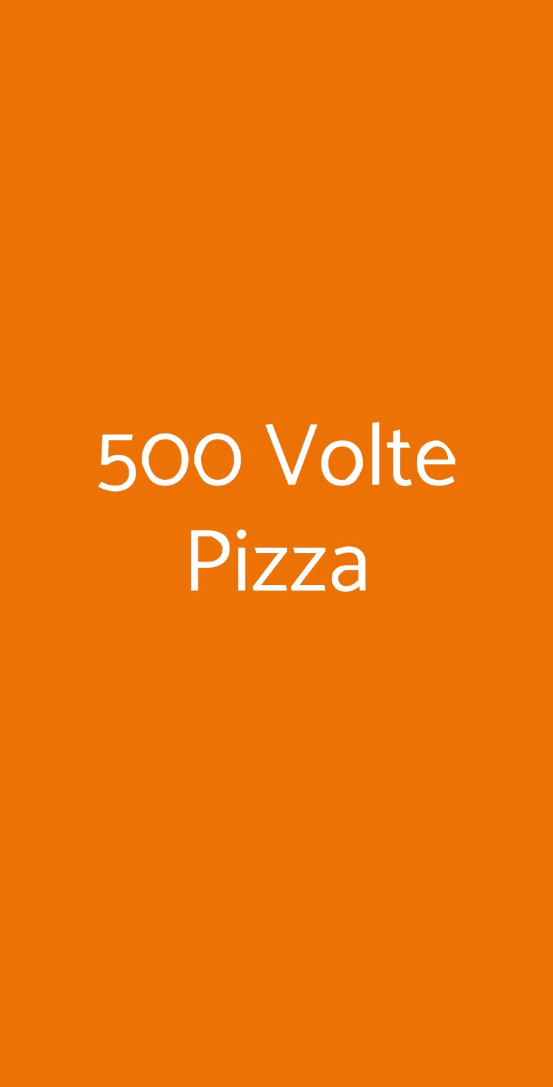 500 Volte Pizza Bologna menù 1 pagina