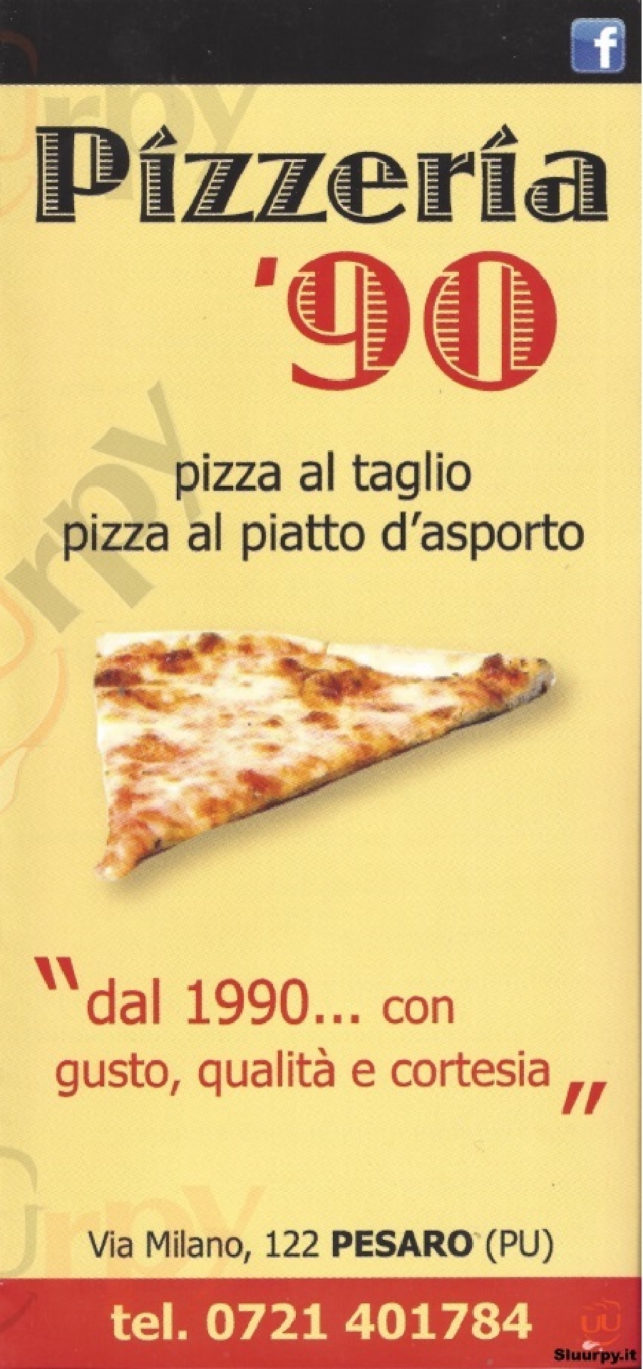 '90 - Pesaro Pesaro menù 1 pagina