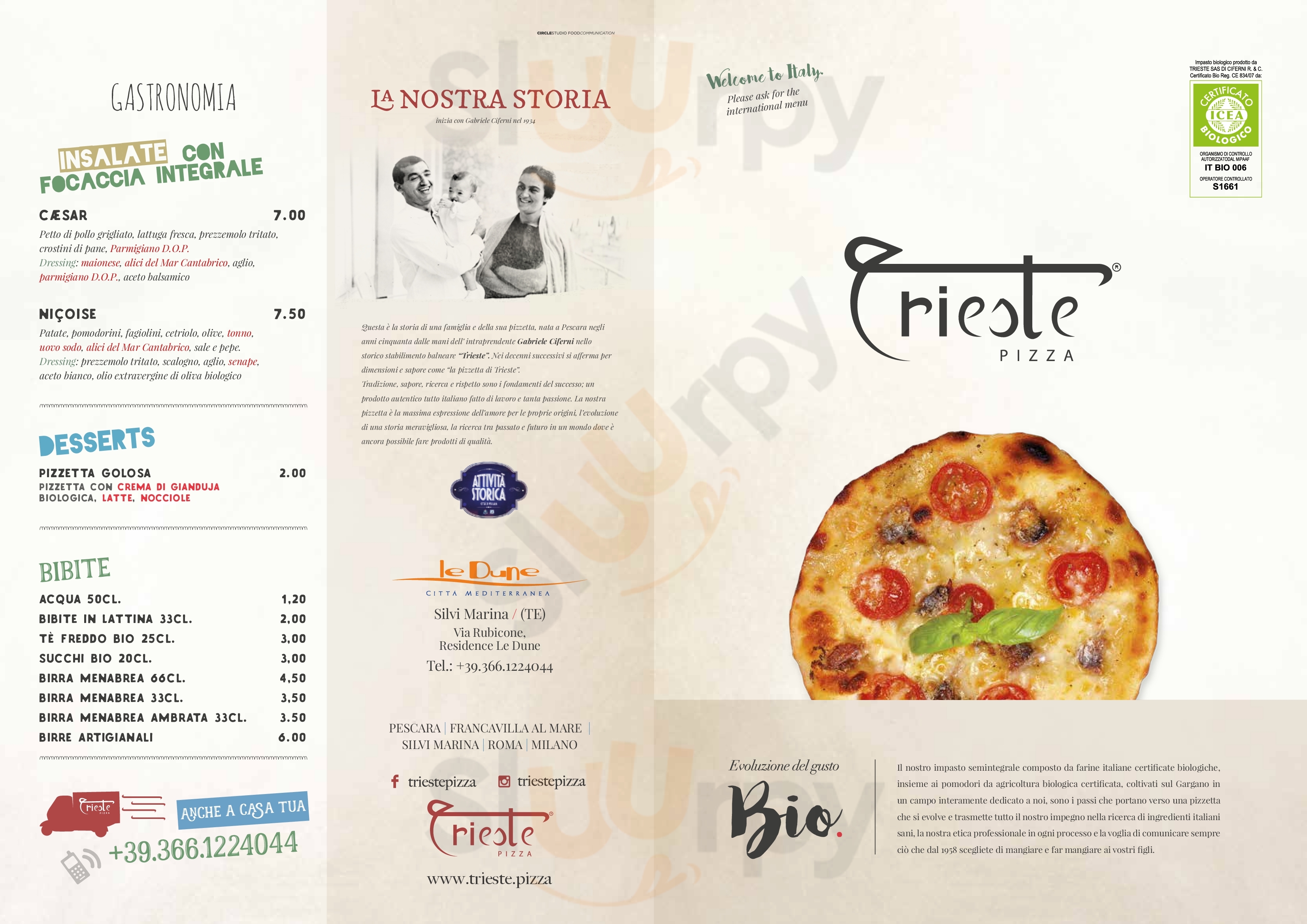 Trieste Pizza Silvi Marina menù 1 pagina