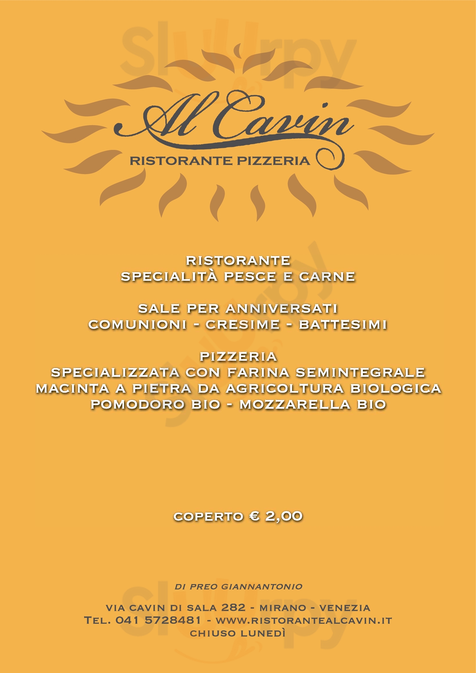 Pizzeria Ristorante Al Cavin Mirano menù 1 pagina