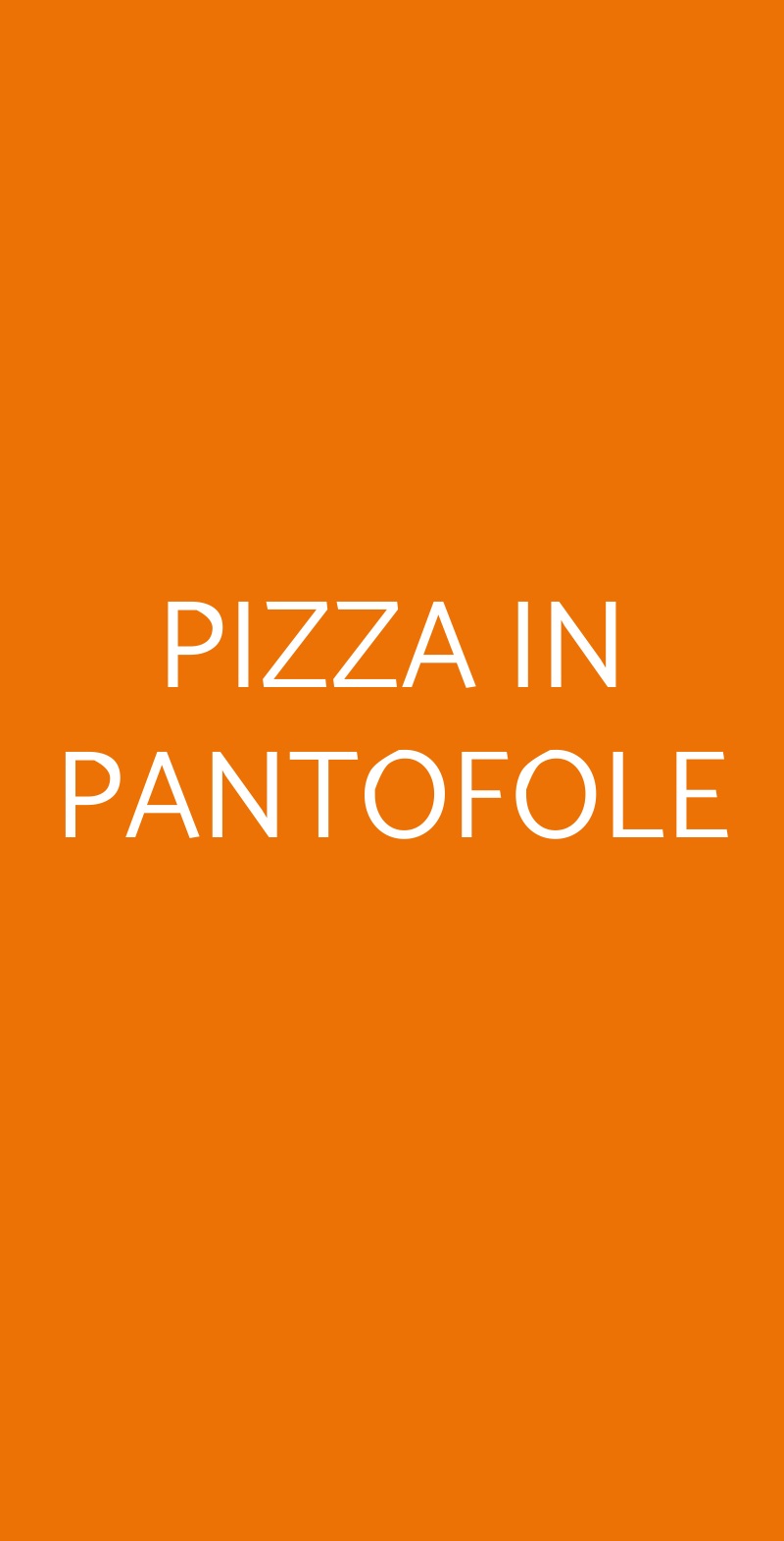 PIZZA IN PANTOFOLE Roma menù 1 pagina