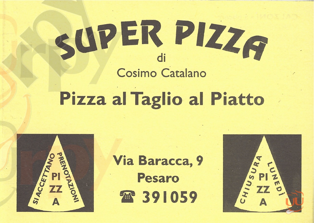 SUPER PIZZA Pesaro menù 1 pagina