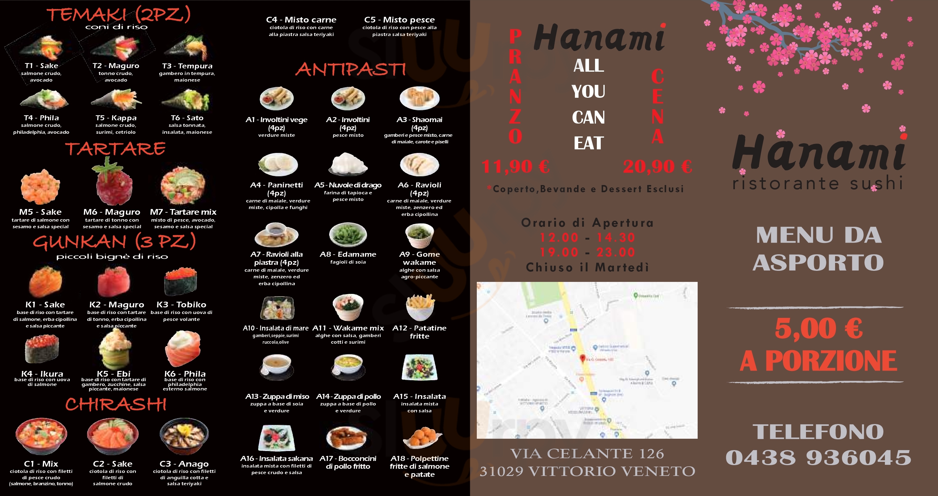 Hanami Sushi Vittorio Veneto menù 1 pagina