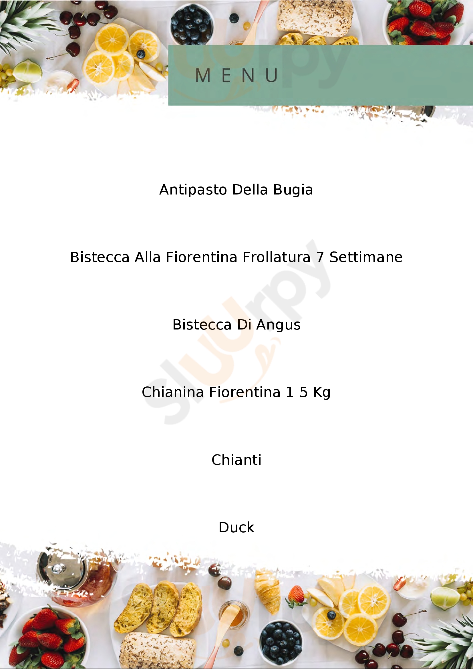 La Bugia Ristorante Figline e Incisa Valdarno menù 1 pagina