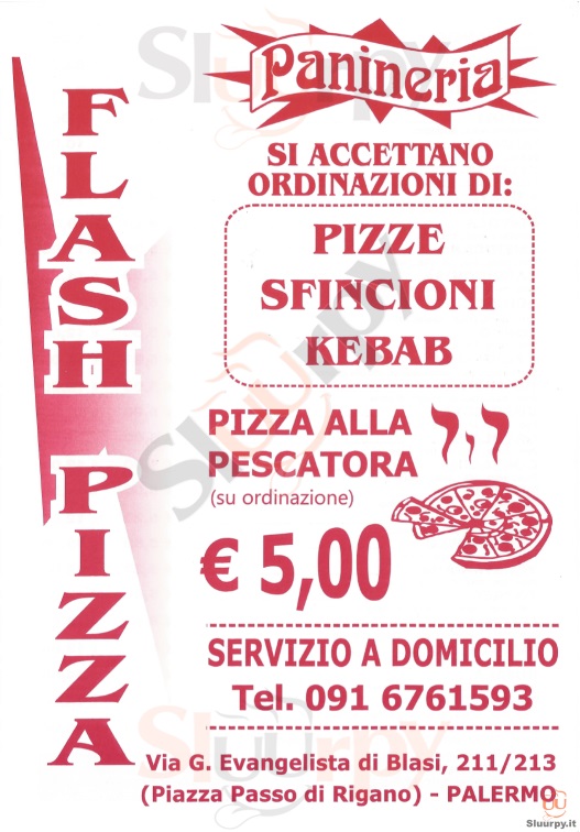FLASH PIZZA Palermo menù 1 pagina