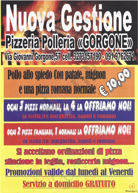 GORGONE Palermo menù 1 pagina