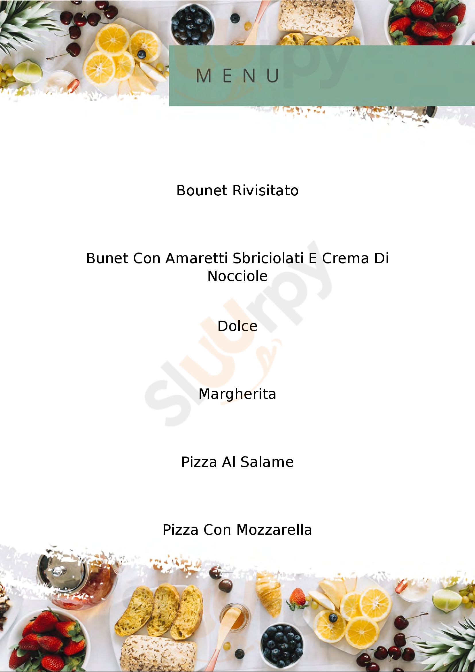 Sp143 Pizzeria Contemporanea Orbassano menù 1 pagina