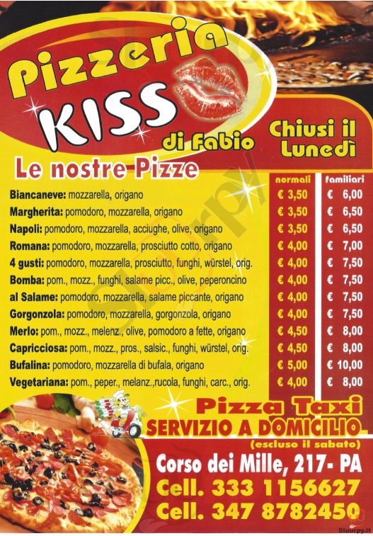 KISS Palermo menù 1 pagina