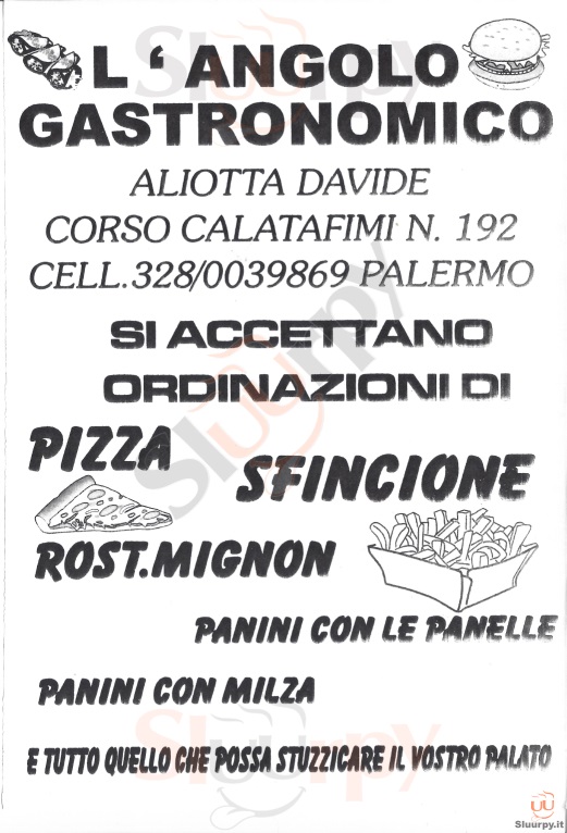 L'ANGOLO GASTRONOMIACO Palermo menù 1 pagina