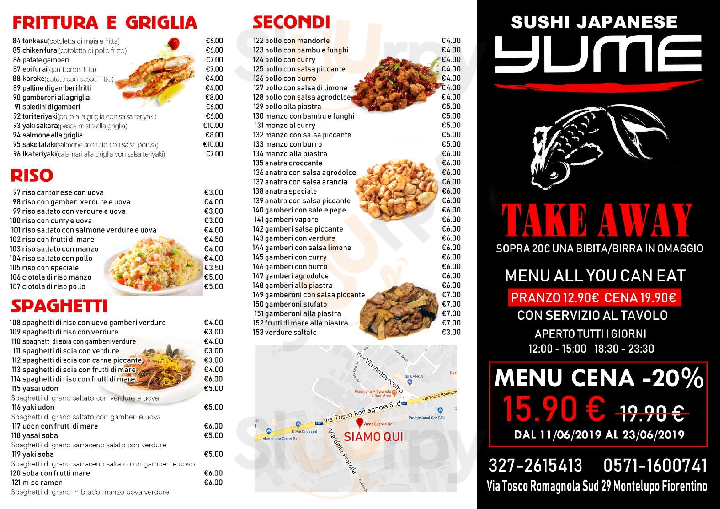 Yume Sushi & Grill Montelupo Fiorentino menù 1 pagina