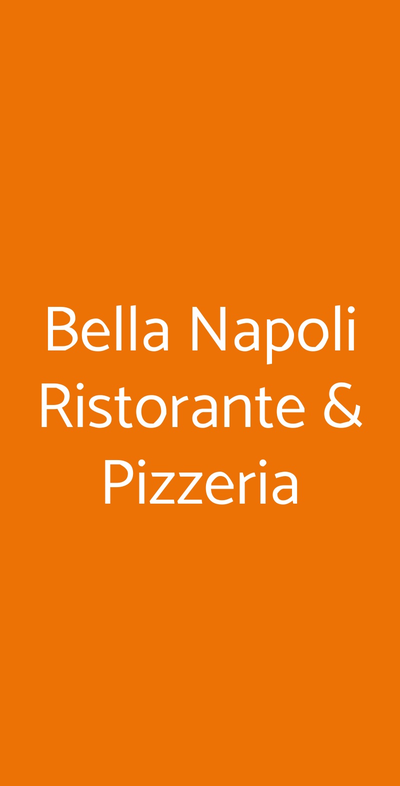 Bella Napoli Ristorante & Pizzeria Vicenza menù 1 pagina