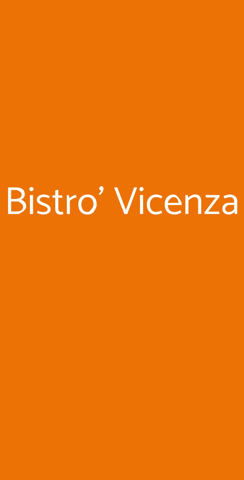 Bistro' Vicenza Vicenza menù 1 pagina