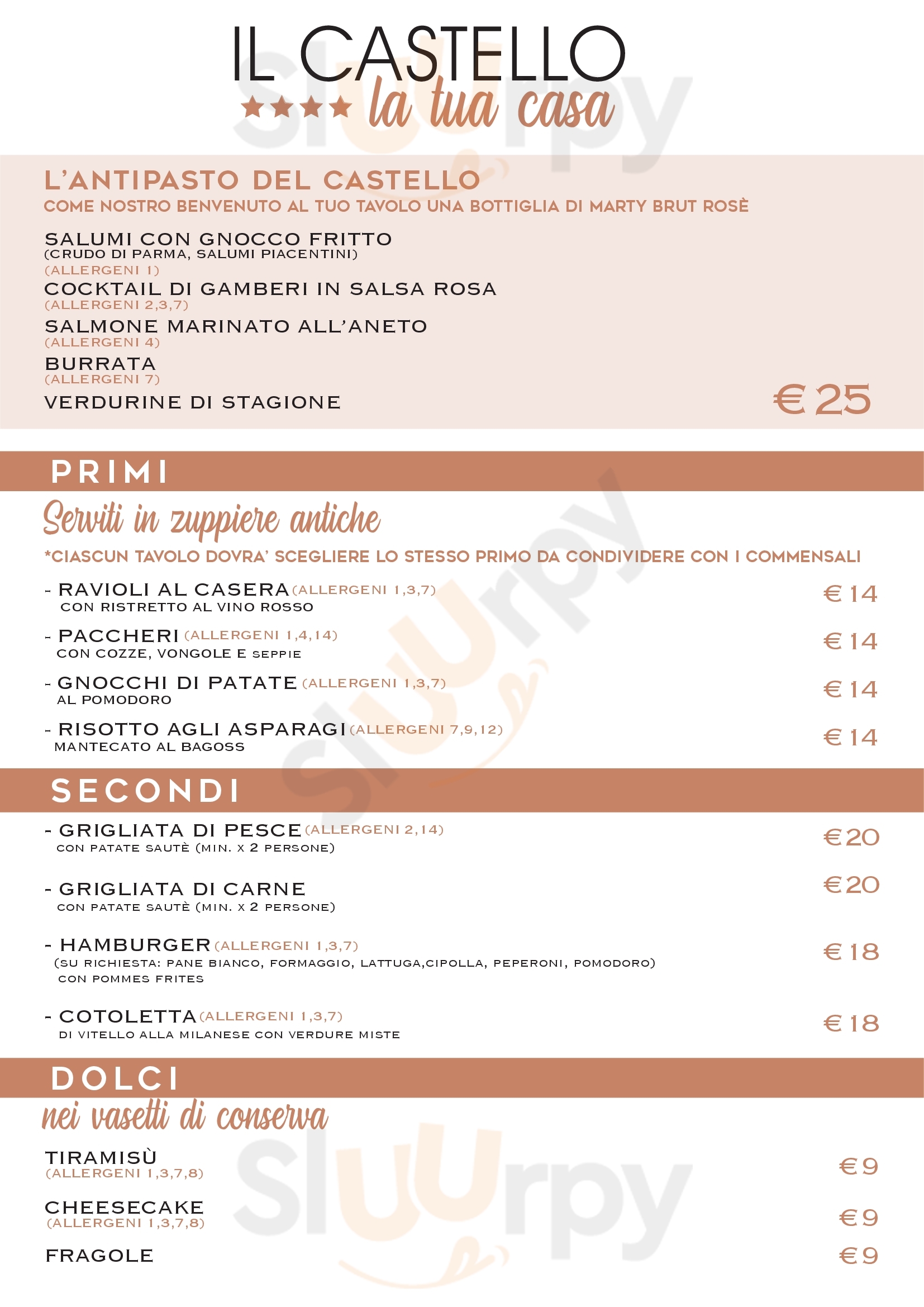 Il Bistro del Castello Cassano d'Adda menù 1 pagina