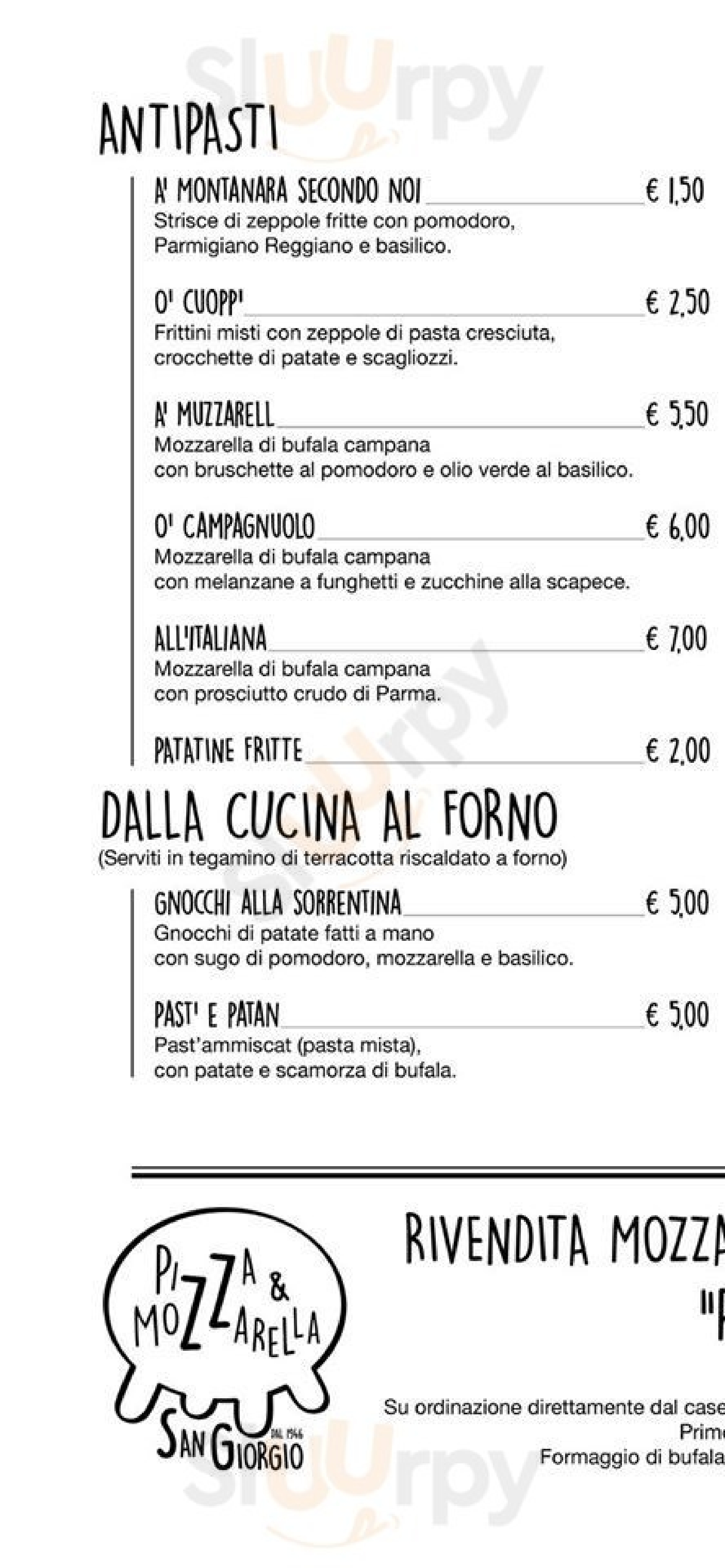 Pizza e Mozzarella Settimo Milanese menù 1 pagina