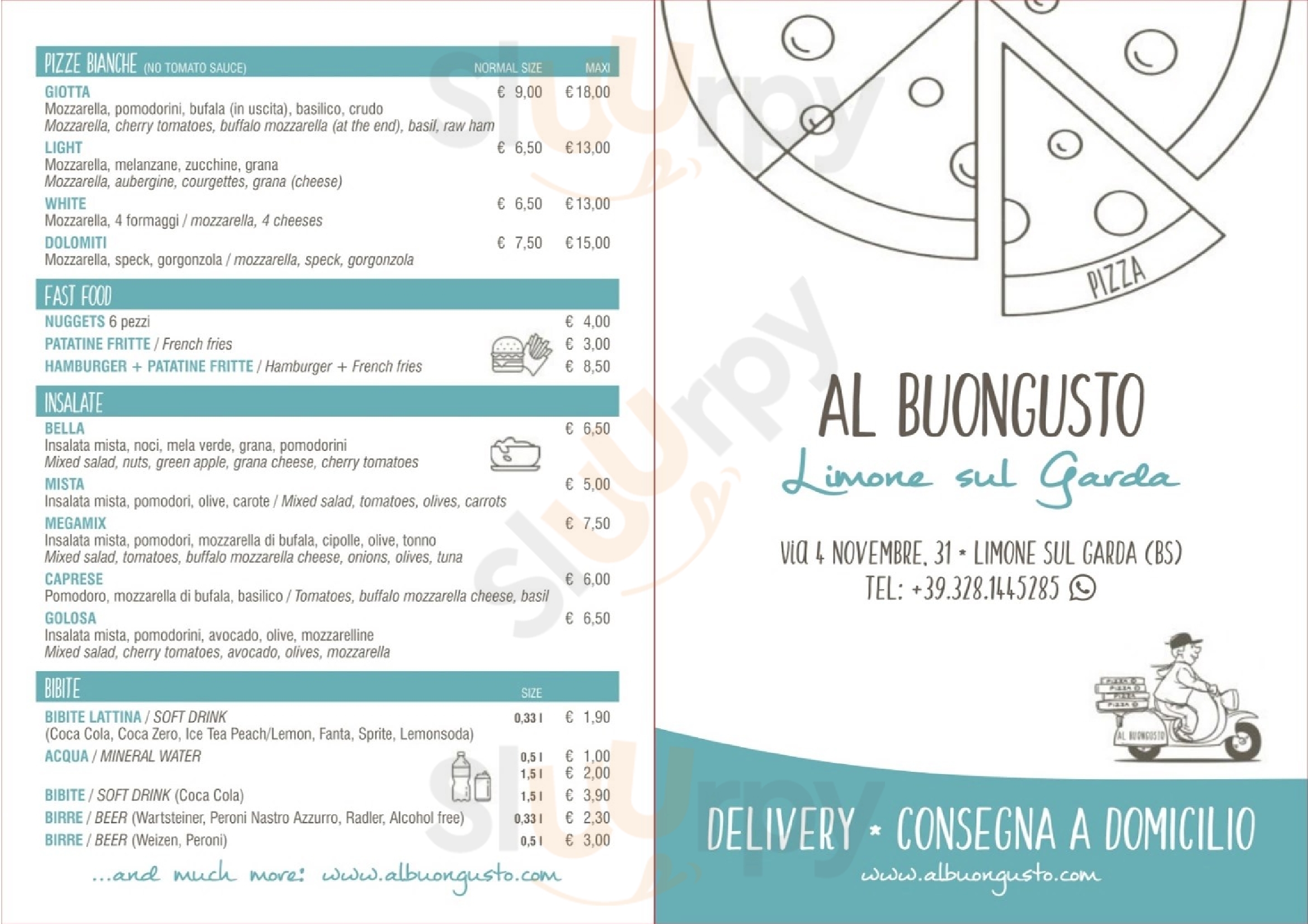 Al Buongusto - ITALIAN STYLE: Bakery, Delivery Pizza and fast food Limone sul Garda menù 1 pagina