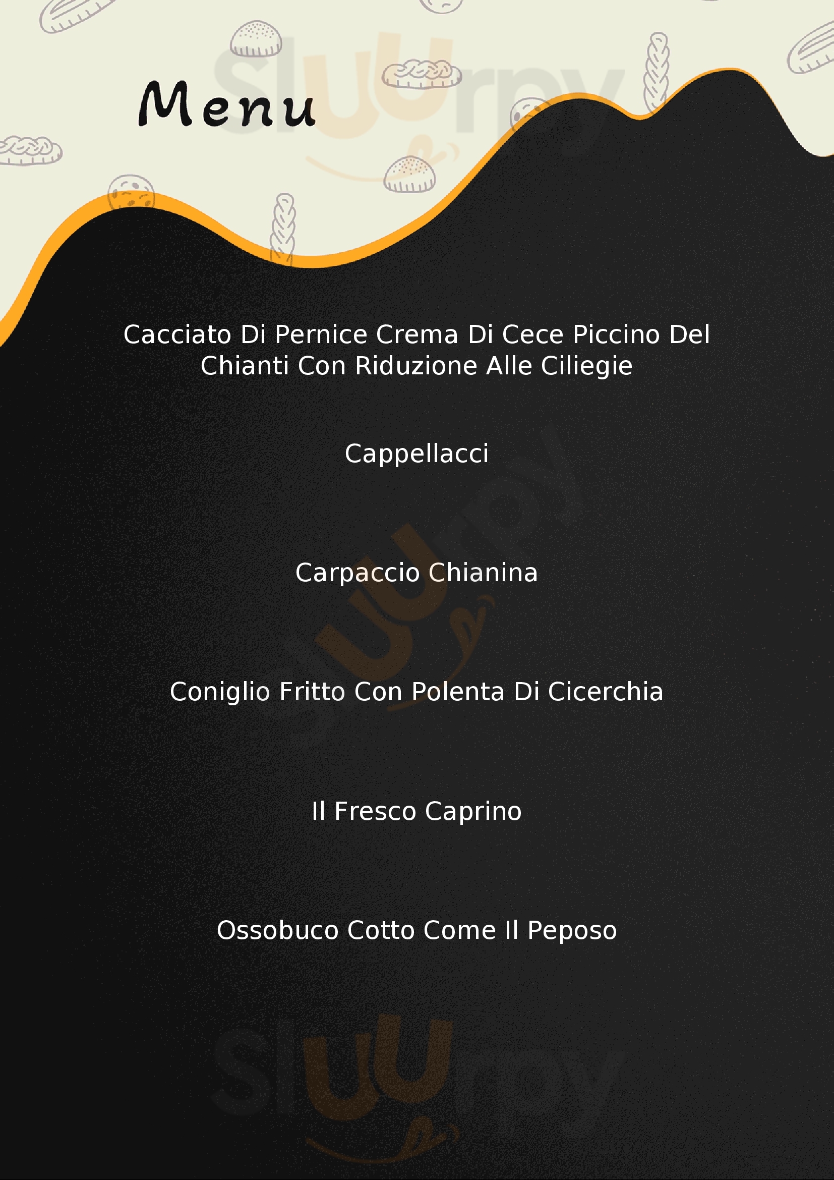 Osteria Perano Gaiole in Chianti menù 1 pagina