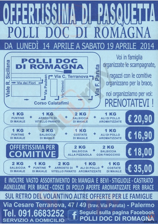 POLLI DOC DI ROMAGNA Palermo menù 1 pagina