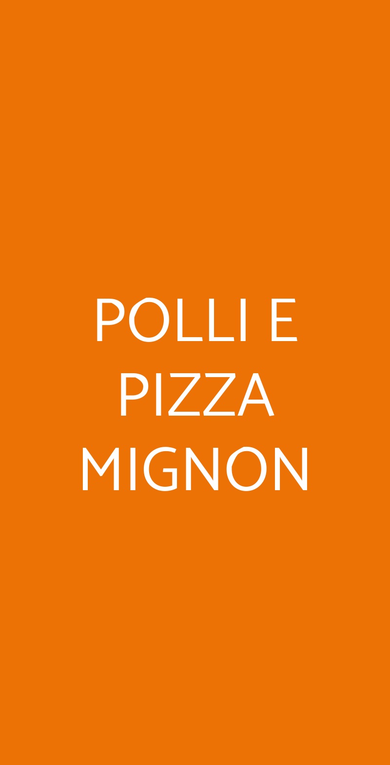 POLLI E PIZZA MIGNON Palermo menù 1 pagina