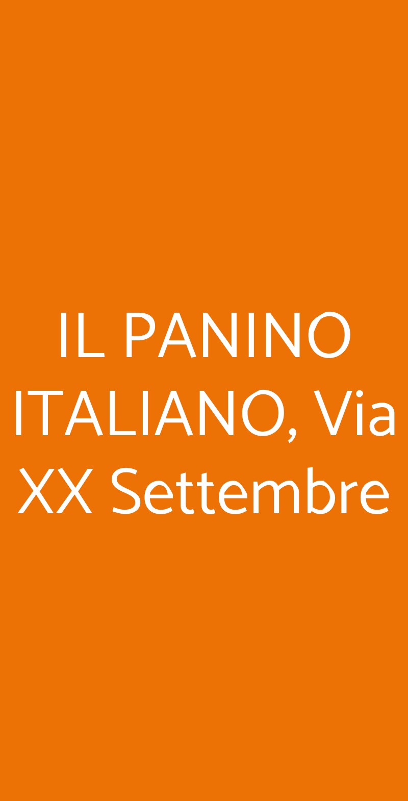 IL PANINO ITALIANO, Via XX Settembre Genova menù 1 pagina