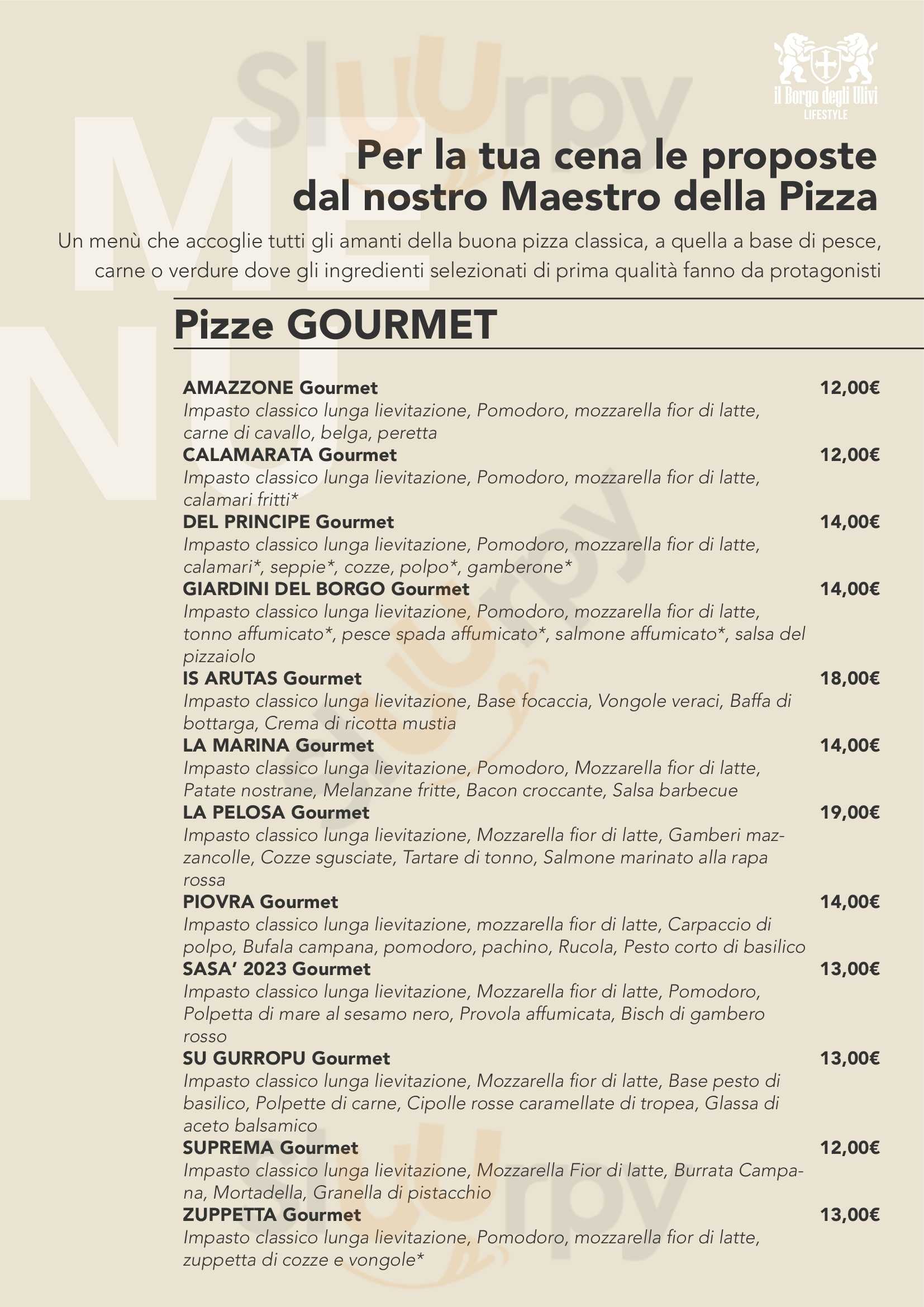 SaSà 2.0 Ristorante Pizzeria Sorso menù 1 pagina