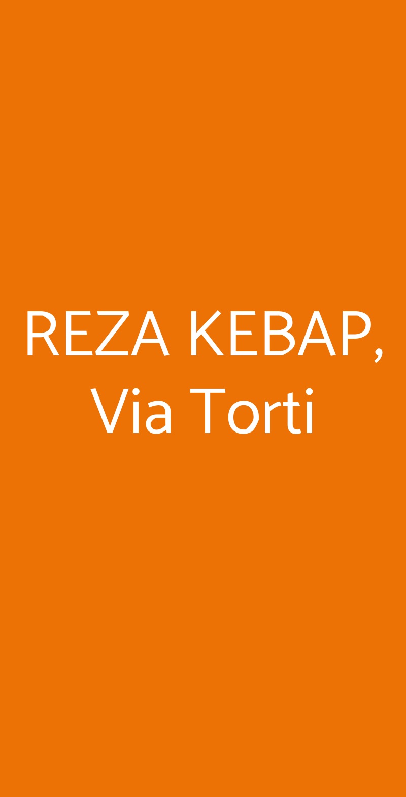 REZA KEBAP, Via Torti Genova menù 1 pagina