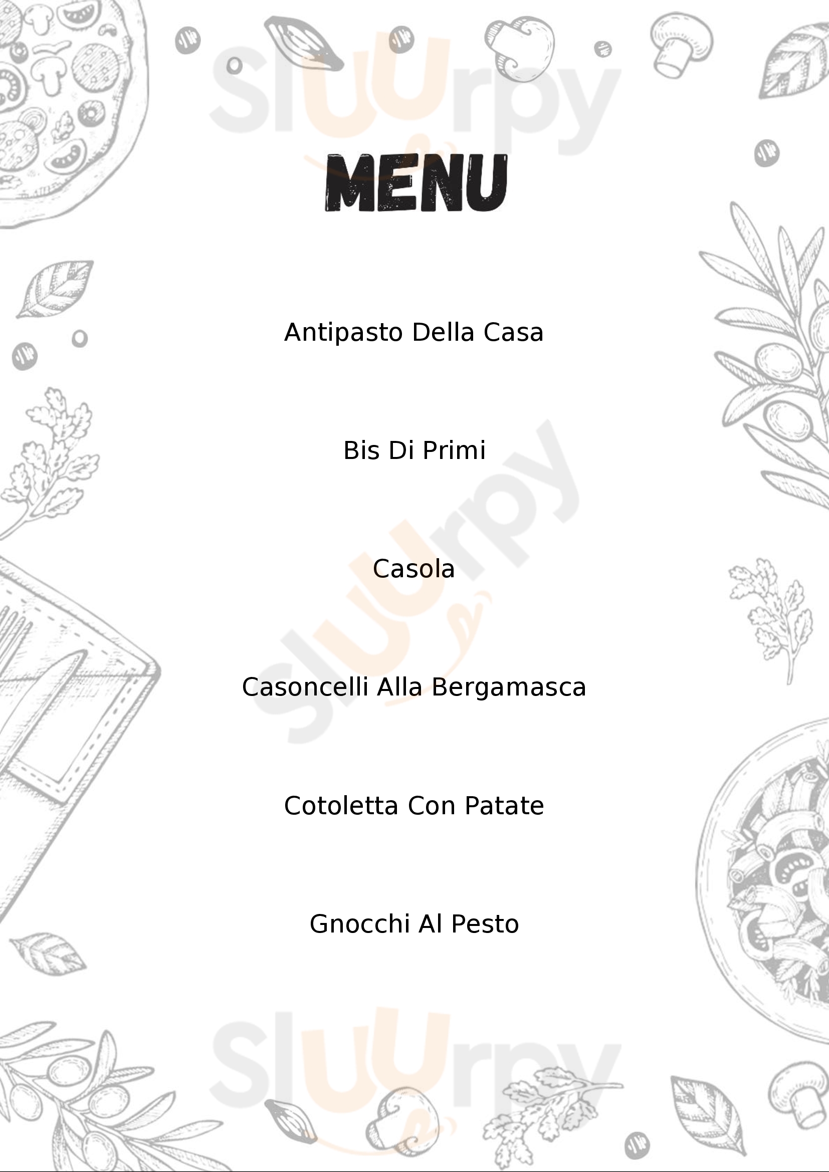 Trattoria dei Cacciatori Rivolta d'Adda menù 1 pagina