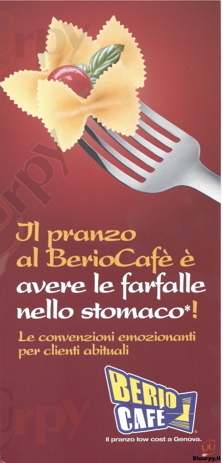 BERIO CAFE' Genova menù 1 pagina