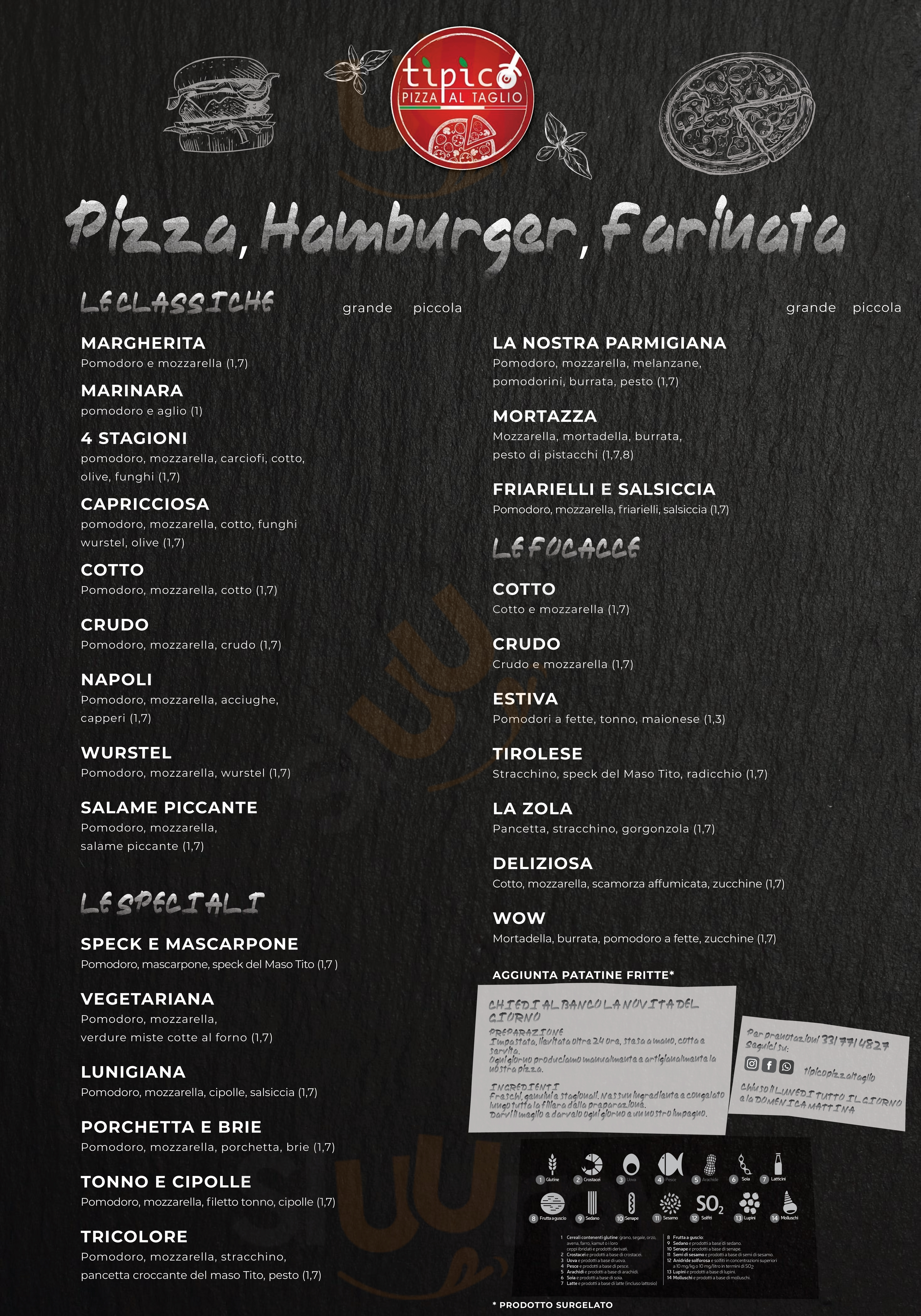 Pizzeria Tipico Villafranca in Lunigiana menù 1 pagina