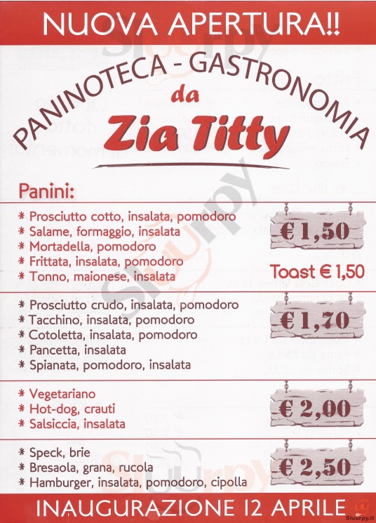 DA ZIA TITTY Genova menù 1 pagina