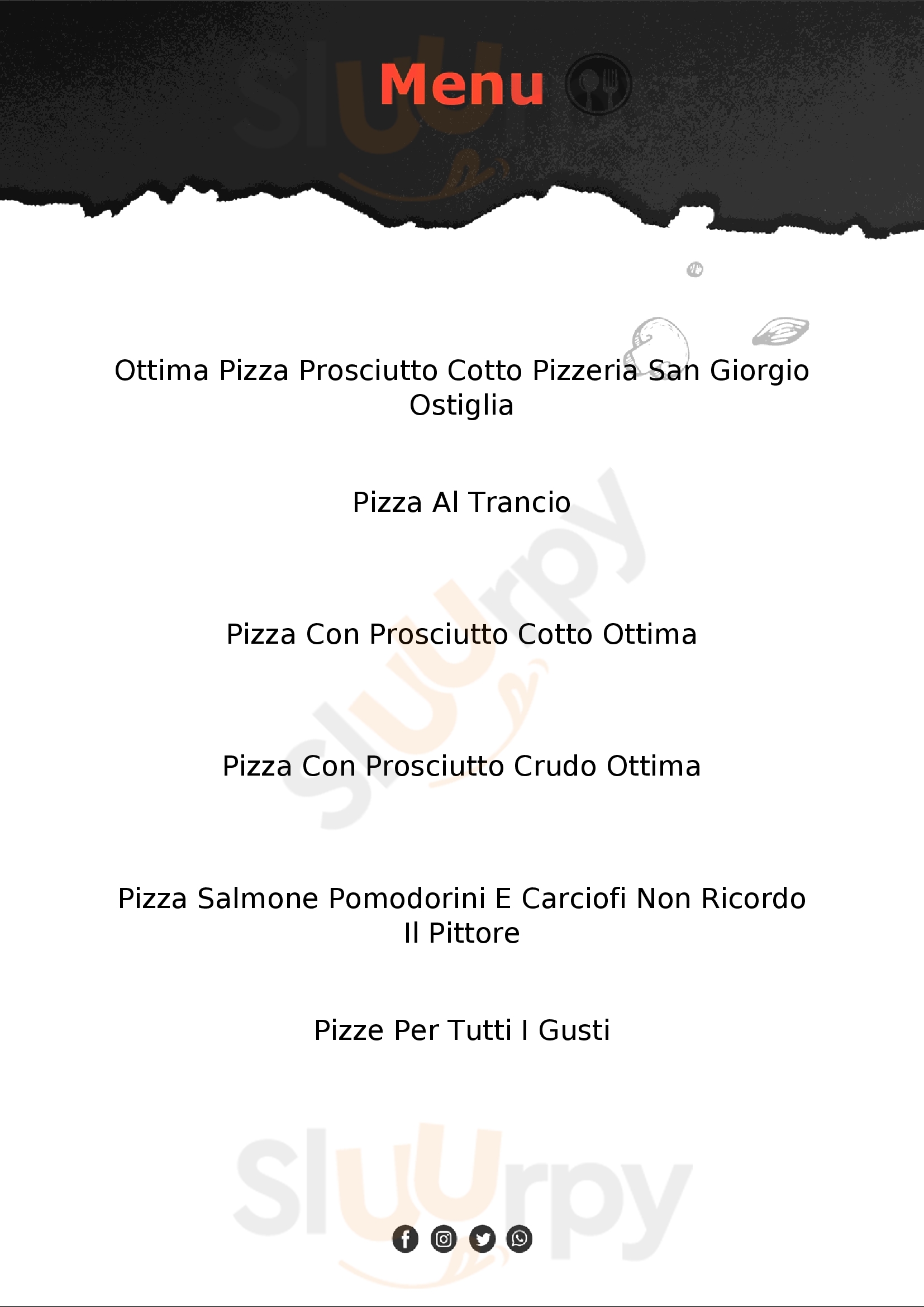 Pizzeria San Giorgio Ostiglia menù 1 pagina