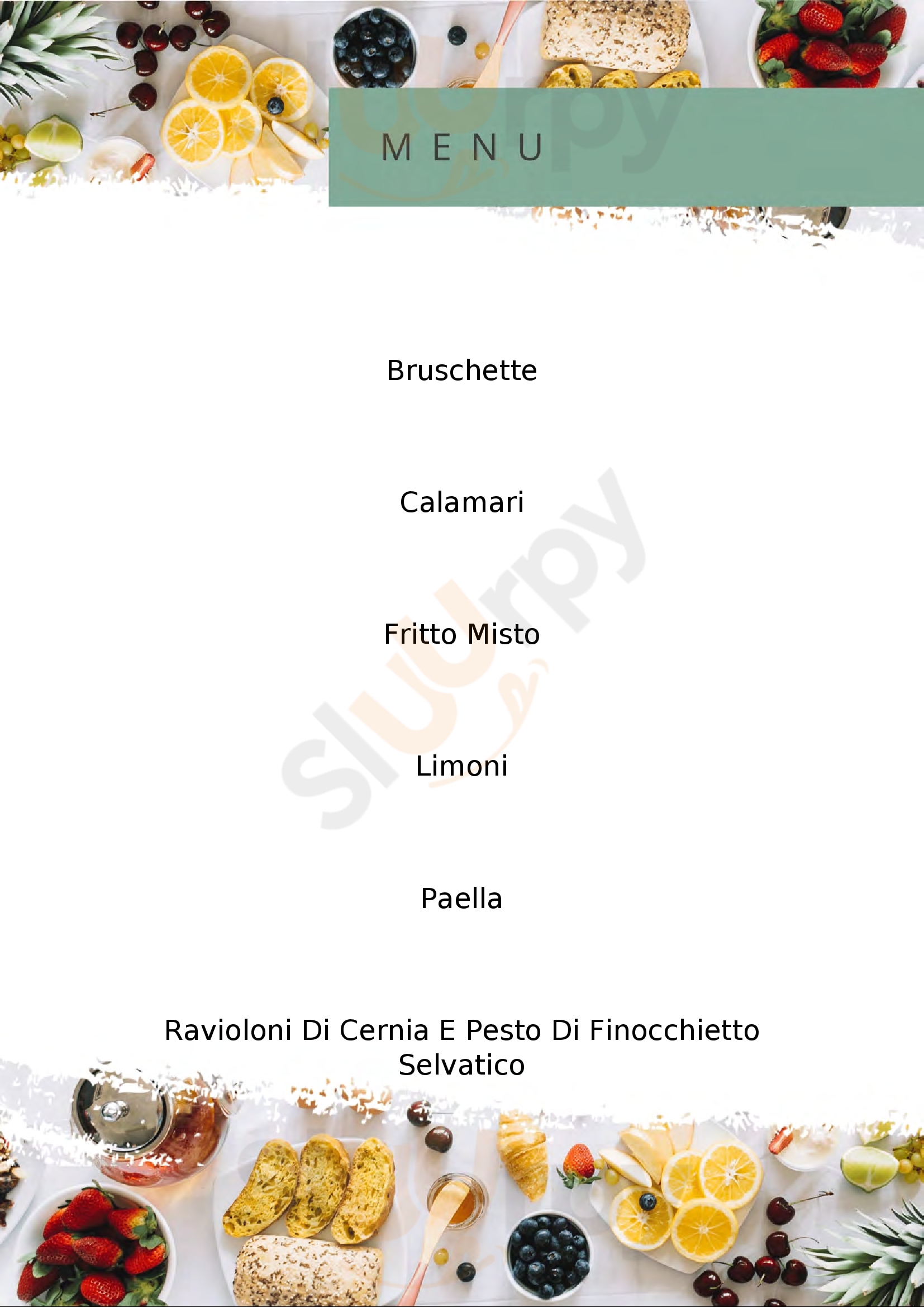 Chef Pietro Caccamo Ristorante Pizzeria Belvedere San Filippo del Mela menù 1 pagina