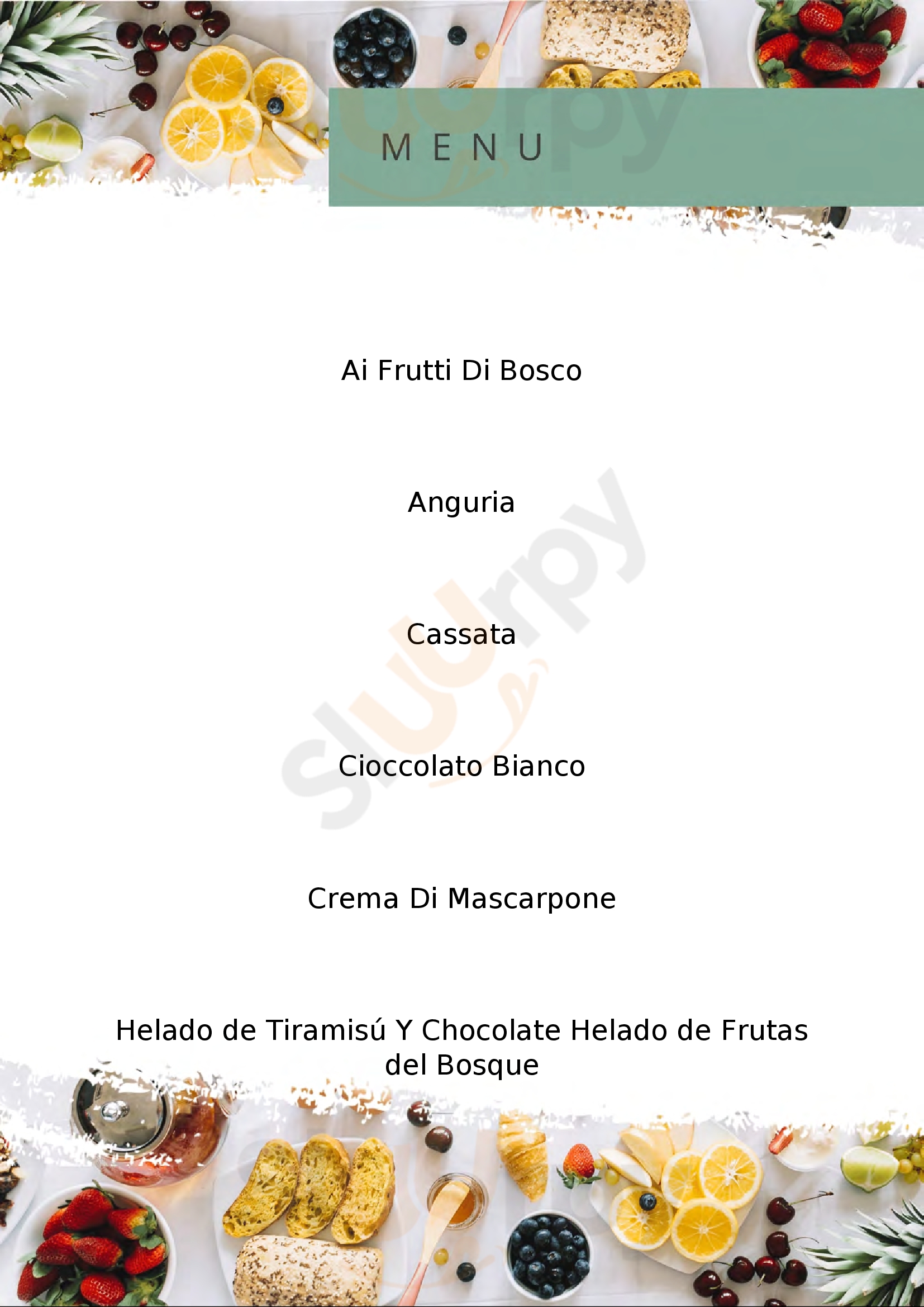 RIV Gelato artigianale Vodo Cadore menù 1 pagina